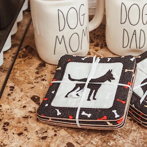 Belgian Malinois Embroidered Fabric Coasters