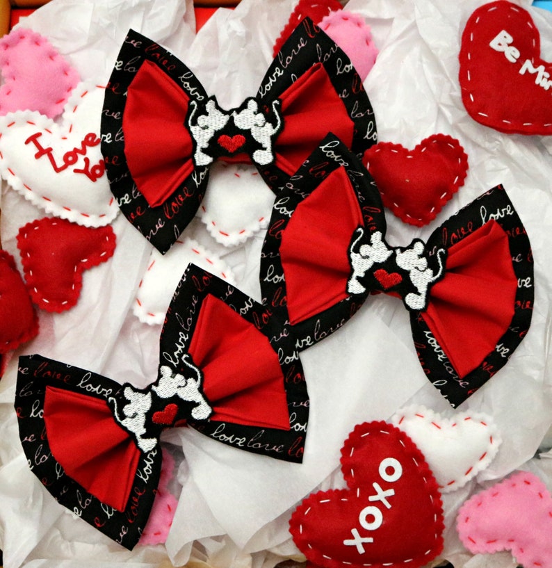 Valentine/'s Day Heart Love Bow for Interchangeable Ears