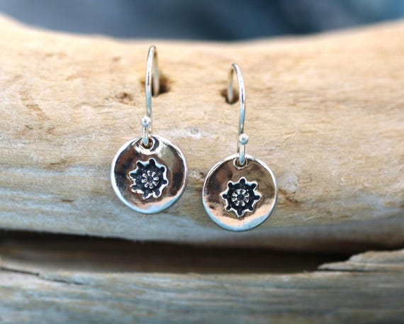 Handmade • Sterling Silver • Precious Metal Clay • Antiqued Ships Wheel Design