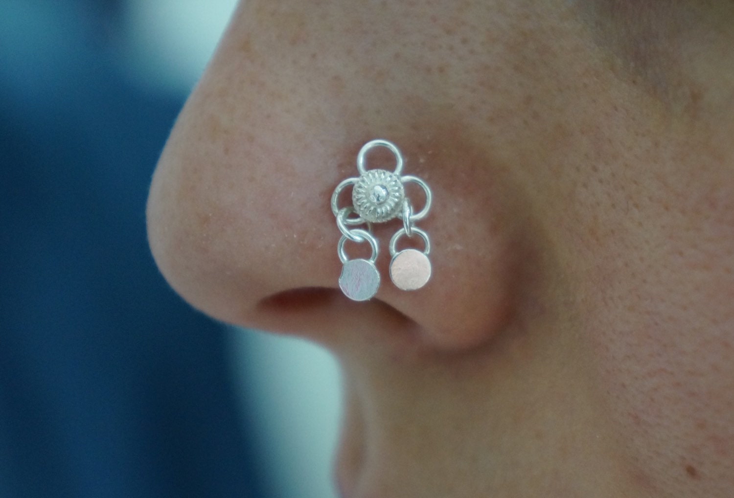 Nose Ringsolid silverethnic jewelrydangle nose ringnose Etsy