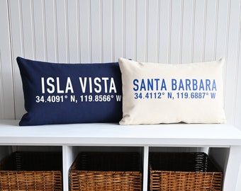 Isla Vista - Custom Coordinates - Rectangular Pillow Cover 12 x 20