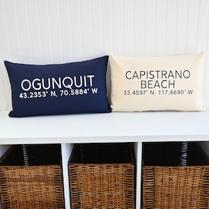 Custom California Longitude Latitude Rectangular Lumbar Pillow Cover 12 x 20