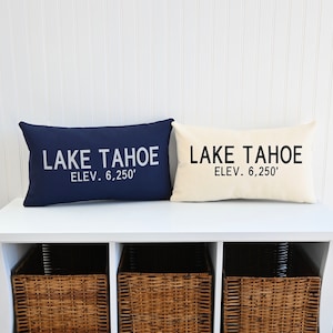 Lake Tahoe Elevation Pillow Cover image 1