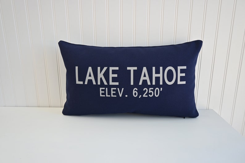 Lake Tahoe Elevation Pillow Cover image 2