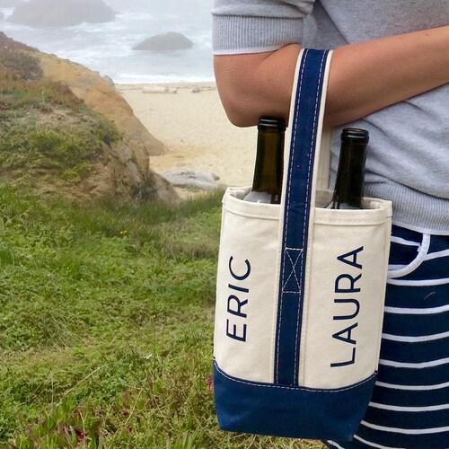 Fourre-tout/sac personnalisé pour deux bouteilles de vin - Pour une ou deux bouteilles de vin
