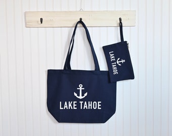 Lake Tahoe Anchor Navy Tote Set