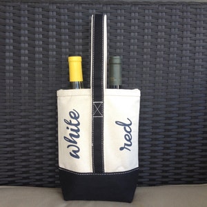 Personalized Two Bottle Wine Tote/Bag Fits one or two wine bottles image 5