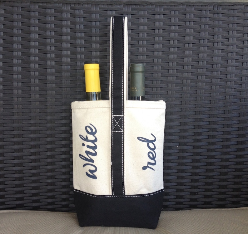 Personalized Two Bottle Wine Tote/Bag Fits one or two wine bottles image 5