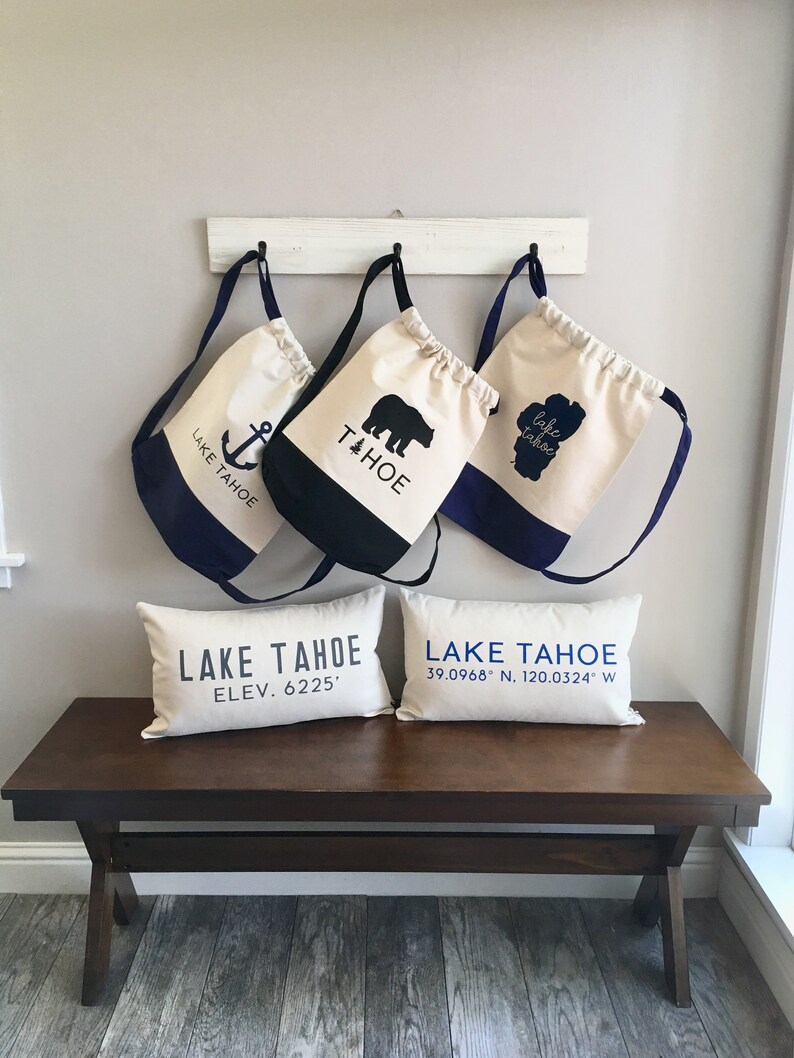 Lake Tahoe Drawstring Backpack