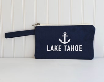 Lake Tahoe Navy Anchor Wristlet