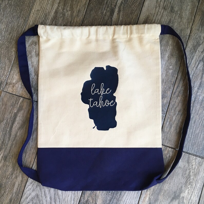 Lake Tahoe Drawstring Backpack