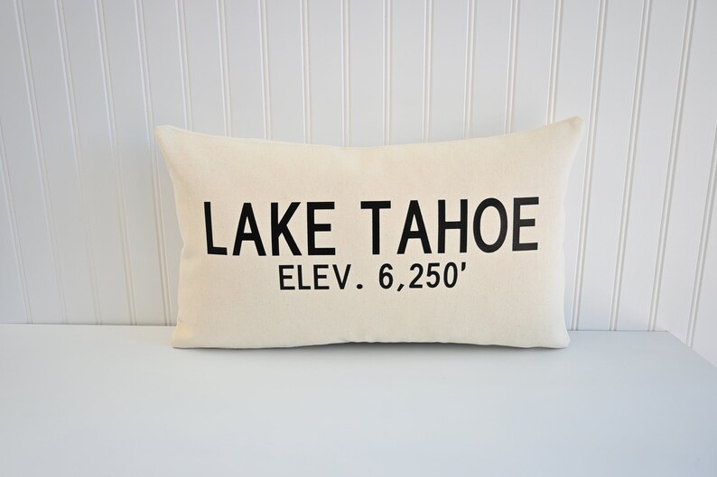 Lake Tahoe Elevation Pillow Cover image 5