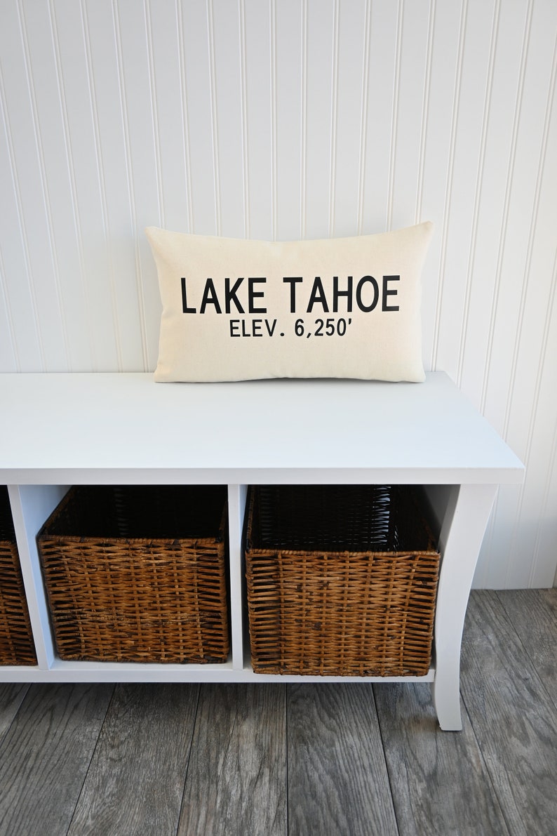 Lake Tahoe Elevation Pillow Cover image 4