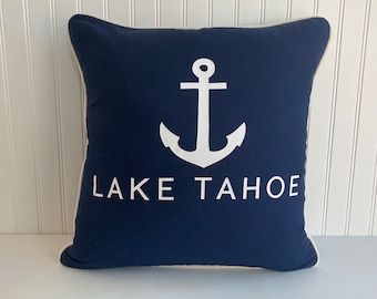 CLEARANCE Lake Tahoe Anchor Pillow Cover 20" x 20"