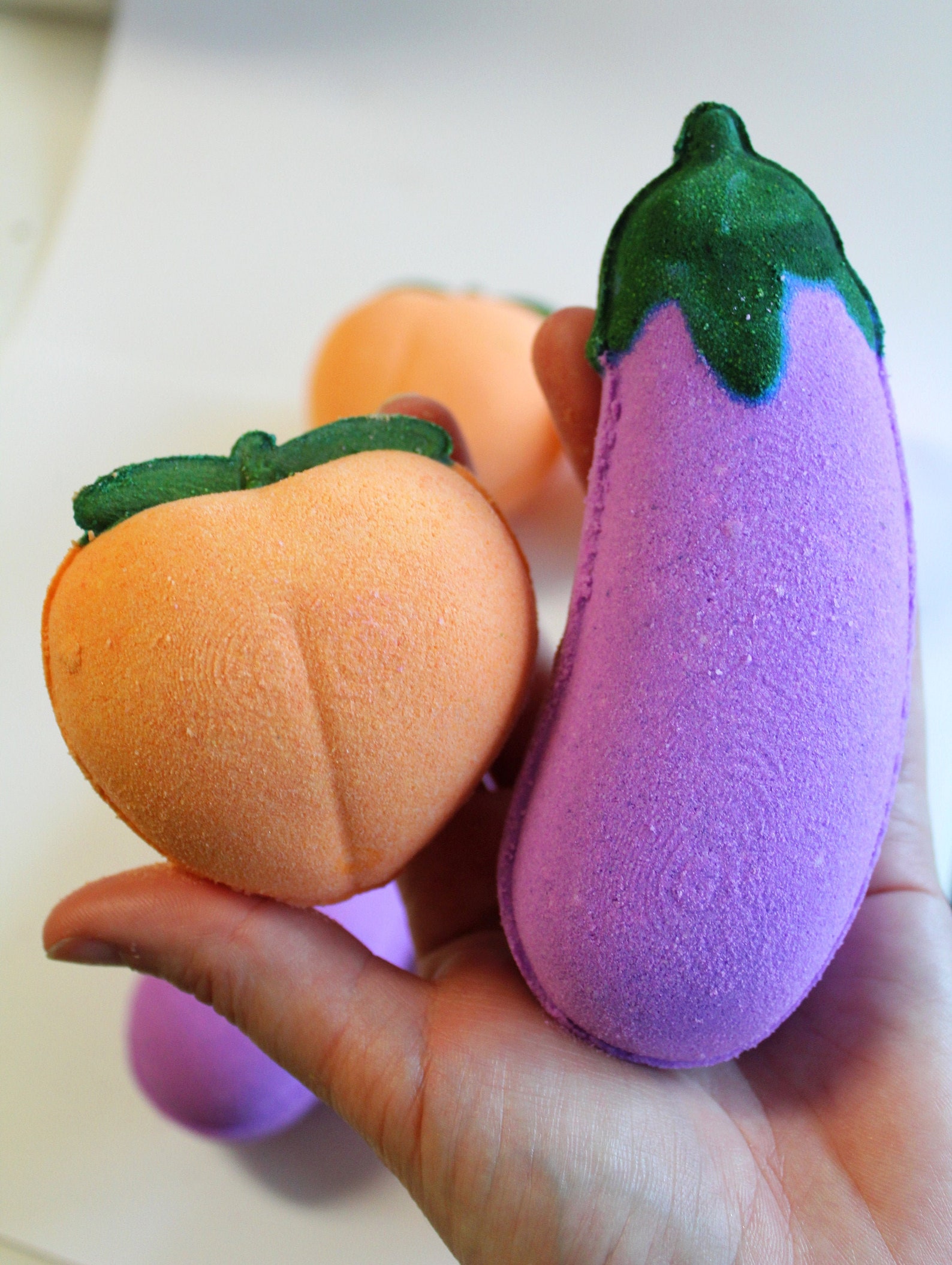 Peach & Eggplant Bath Bombs Cheeky Valentines Day Gift Etsy