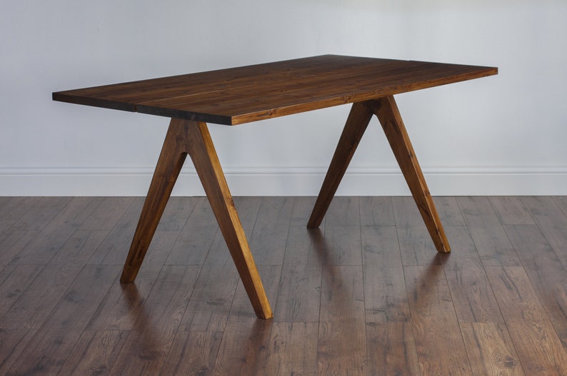 Rustic Dining Table and Bench Set Option. Trestle Legs & Split Etsy