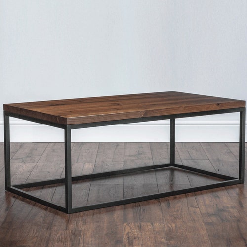Solid Wood & Metal Coffee Table Industrial Rustic Square Etsy UK