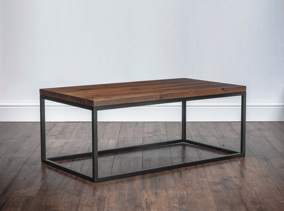 Solid Wood Metal Coffee Table, Metal And Wood Coffee Table