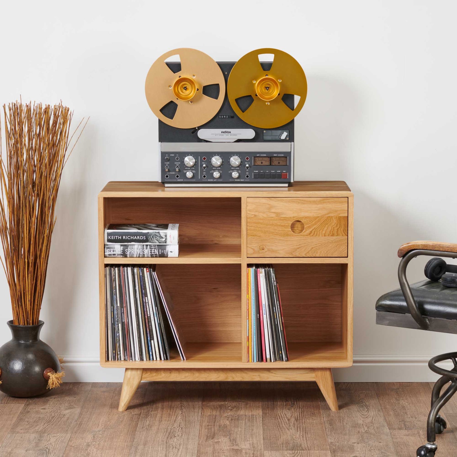 Solid Oak Vinyl Record Storage Unit/turntable Stand. Wooden Etsy
