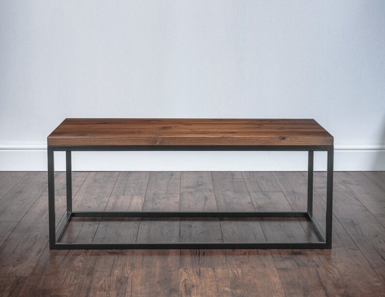 Solid Wood & Metal Coffee Table Industrial Rustic Square Etsy UK