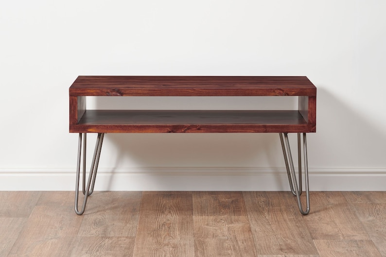 TV Stand Unit Solid Wood. Soundbar Shelf. Midcentury Metal Etsy UK