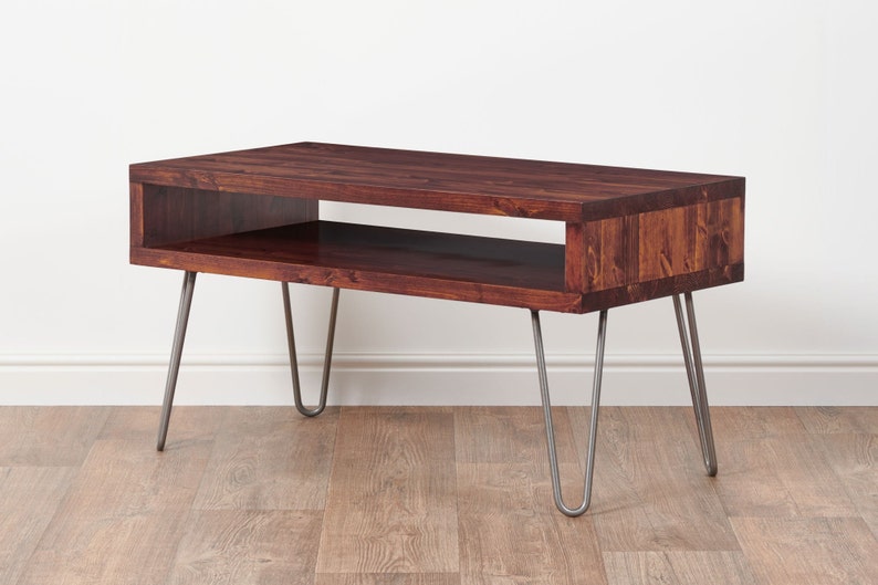 TV Stand Unit Solid Wood. Soundbar Shelf. Midcentury Metal Etsy UK