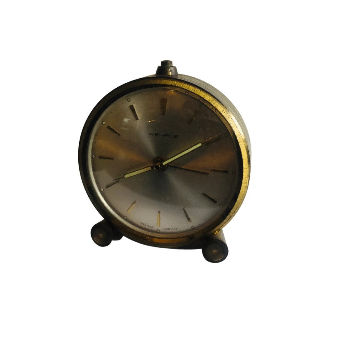 Vintage Uwestra Reloj Despertador, de Mesilla, Latón Made IN West Alemania  #U100