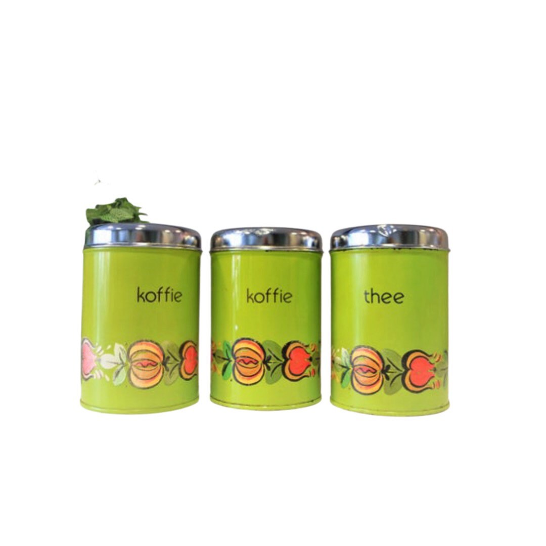 Set of Three Green Vintage Brabantia Stock Cans, Retro 70s Etsy