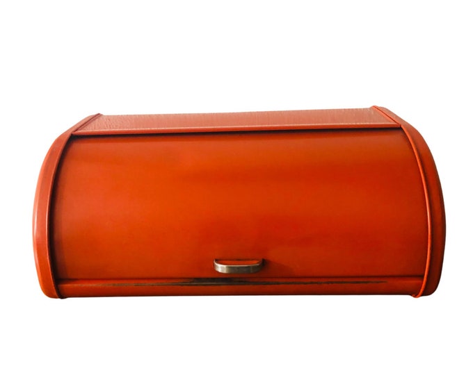 Vintage Orange Bread Bin From the 1970s Etsy