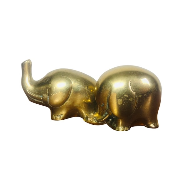 Set of two brass elephants 60s, vintage