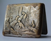Soviet Melchior (German Silver) Cigarette Case. Tobacco box USSR. Vintage cigarette holder. Patina