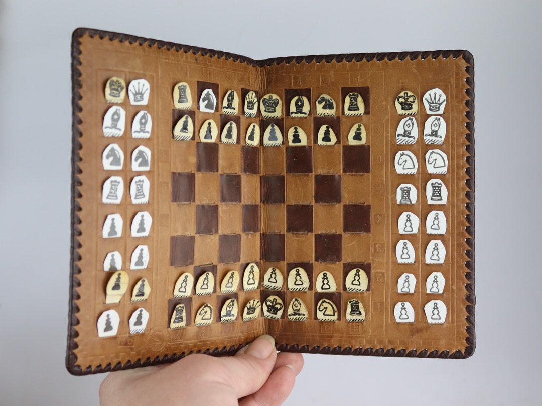 Rare Soviet Leather Pocket Chess Wallet Chess Old Chess Etsy