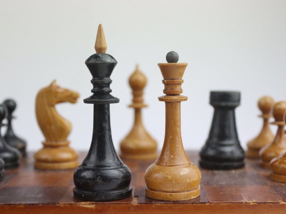 Soviet Chess Set USSR Chess Set Wooden Chess Set USSR Vintage Chess Set christmas Gift gift Idea Chess Pieces Etsy