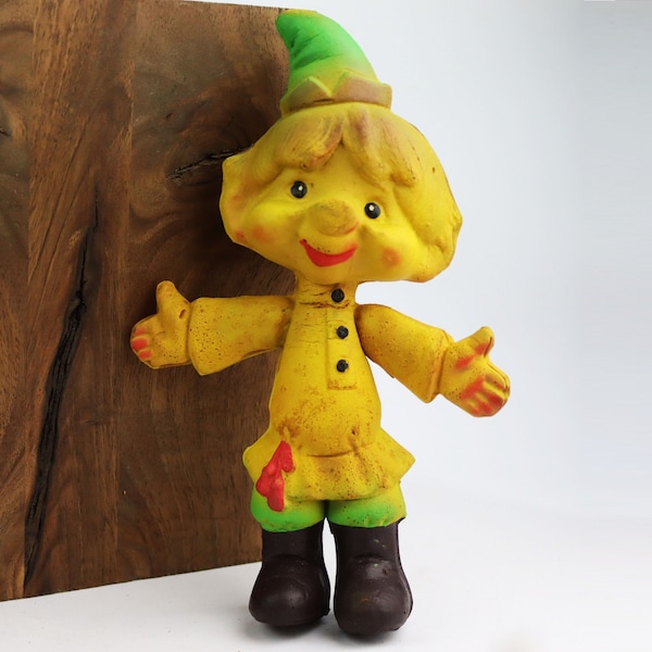 Very Rare Soviet flocking Petrushka toy. parsley doll. russian fairy tale. Emelya tale. buffoon. foam rubber vintage retro ussr clown russia