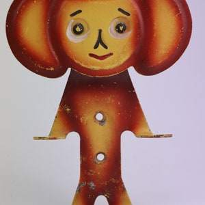 Soviet cheburashka hook. Wall Hanging Decor. wall cheburashka. Vintage Decor. coat rack. handing hook. kids hanger. cartoon hero. image 2