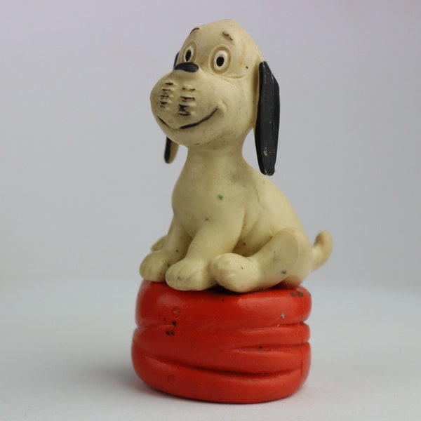 Vintage Gummi Germany Lorio Hundespielzeug. Spielzeug aus den 70er Jahren. alte Puppe. Vintage Spielzeug. DDR Spielzeug. Gummi Spaniel. DDR Spanielpuppe. aus der DDR Zeit