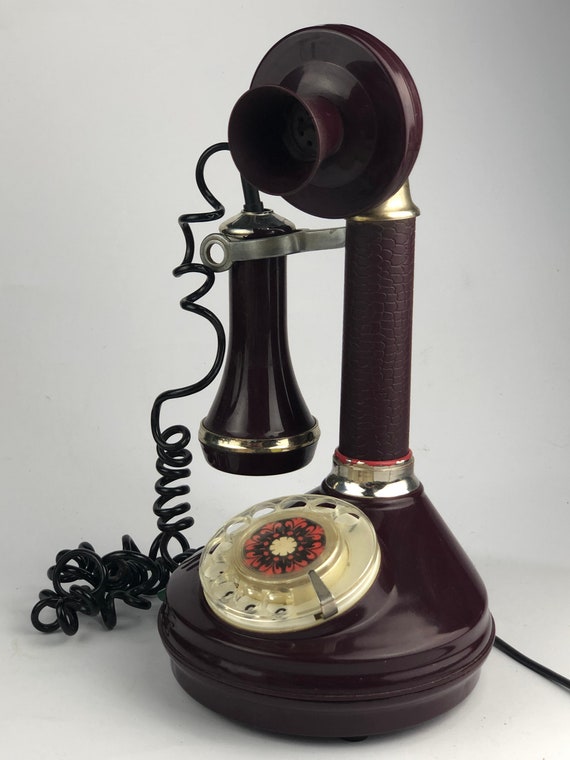 Retro Rotary Phone, Vintage Rotating Disk Dial Telephone Handset