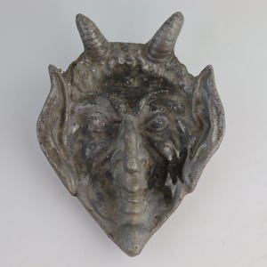 Soviet devil face. Vintage ashtray devil. wall decor devil. Soviet metal holder devil. Mephistopheles. Vintage figure of a devil. Satan