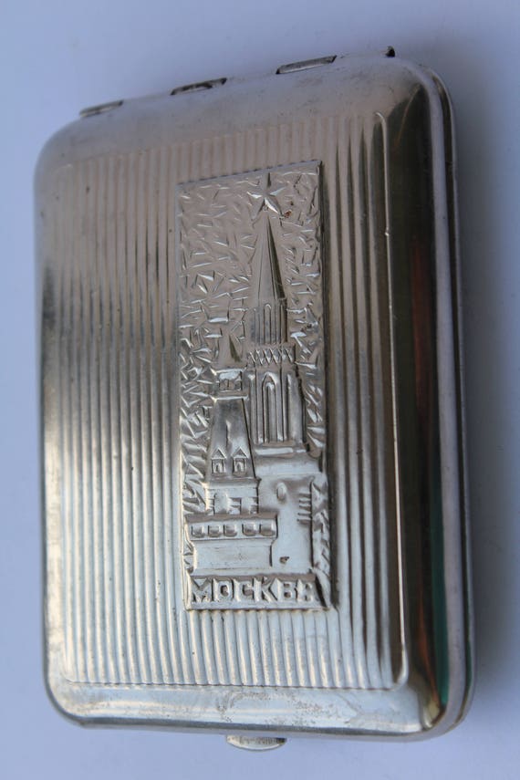 Soviet cigarette case. Metal vintage cigarette ca… - image 4