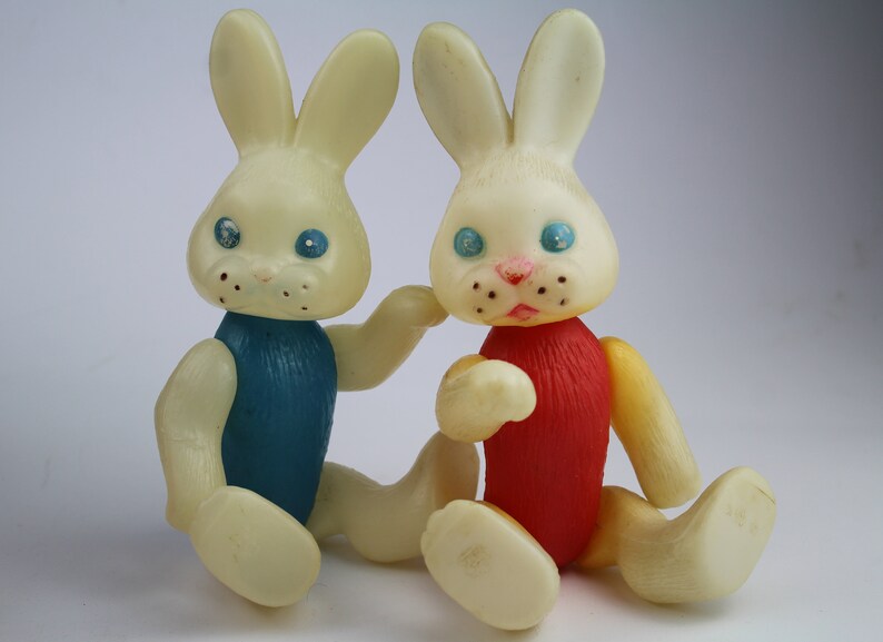 Two Soviet Plastic Rabbits. Nu Pogodi Vintage Plastic Rabbit. Etsy