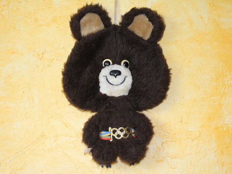 wall panel Olympic Bear Wall Hanging Decor Olympic Mascot secret pocket Very rare Soviet Olympic Bear Home Decor Misha Vintage Decor