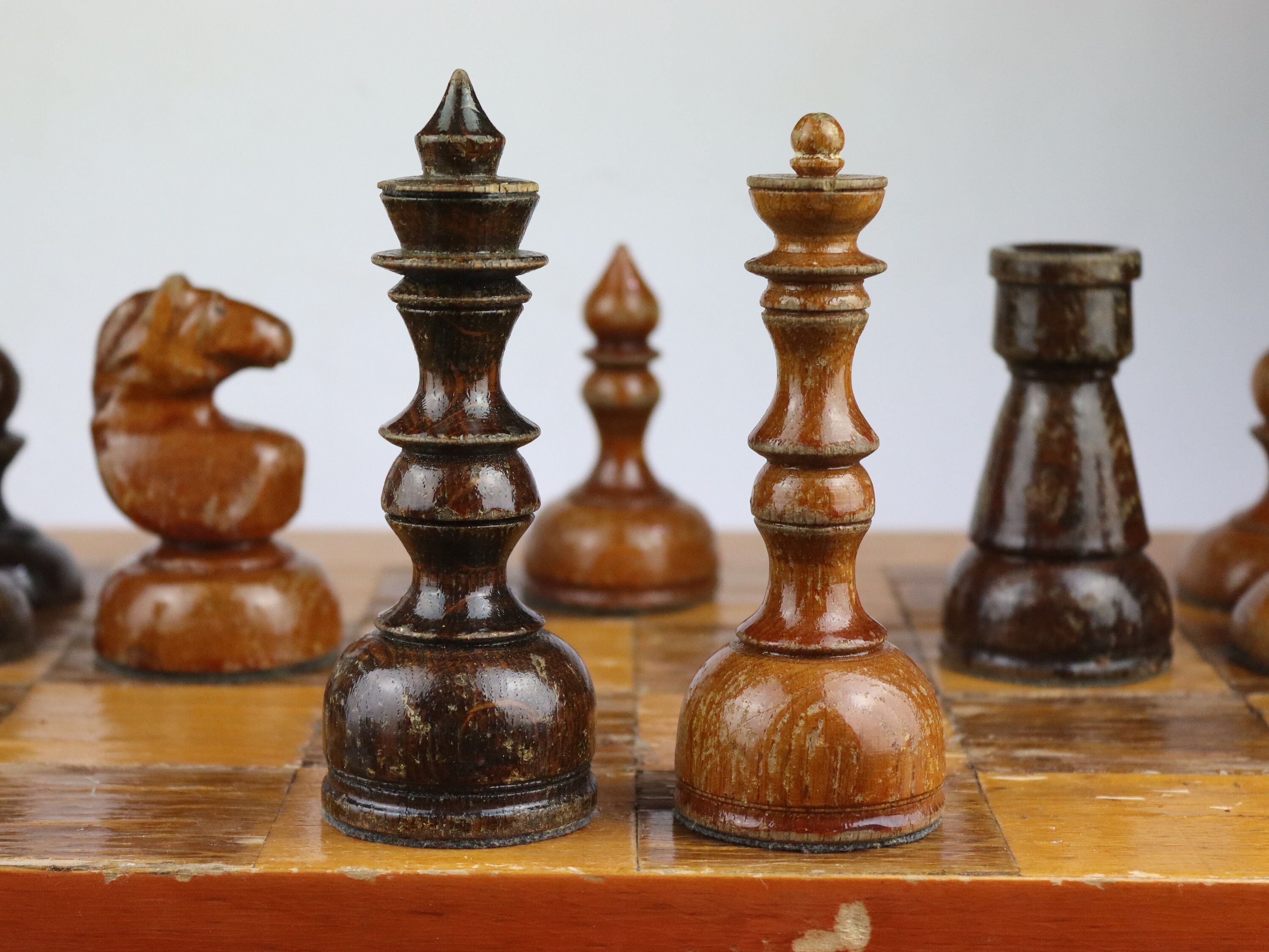 Chess set 1960 made in USSR wooden chess Wooden USSR chess vintage