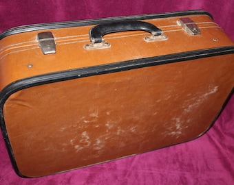 Soviet Suitcase, Antique Brown Suitcase, Vintage Travel, Hardboard Luggage, Old Luggage, Vintage Suitcase, russia,christmas gift,gift idea