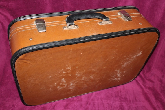 Soviet Suitcase, Antique Brown Suitcase, Vintage … - image 1