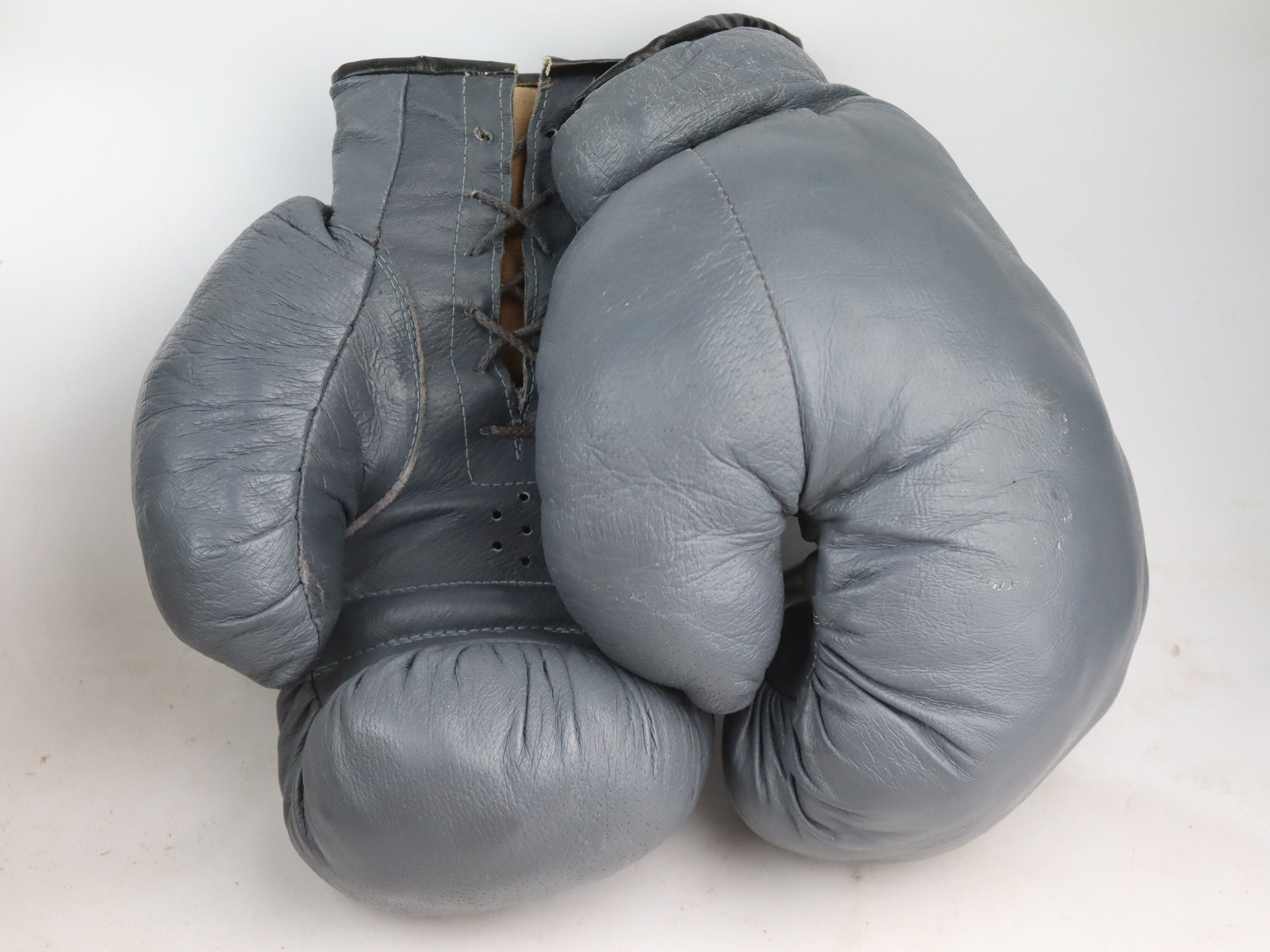 アンティーク ボクシンググローブ 本革黒レザー ビンテージ オブジェ