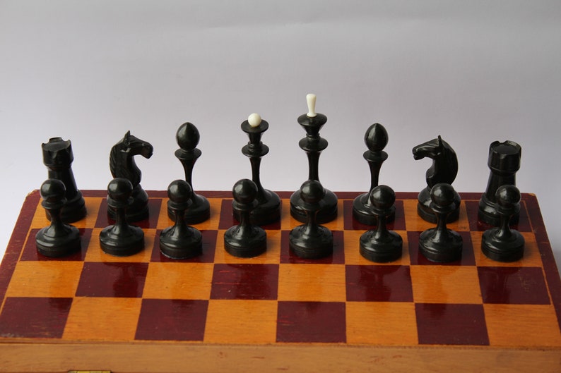 vintage chess set Soviet chess set wooden chess set USSR.