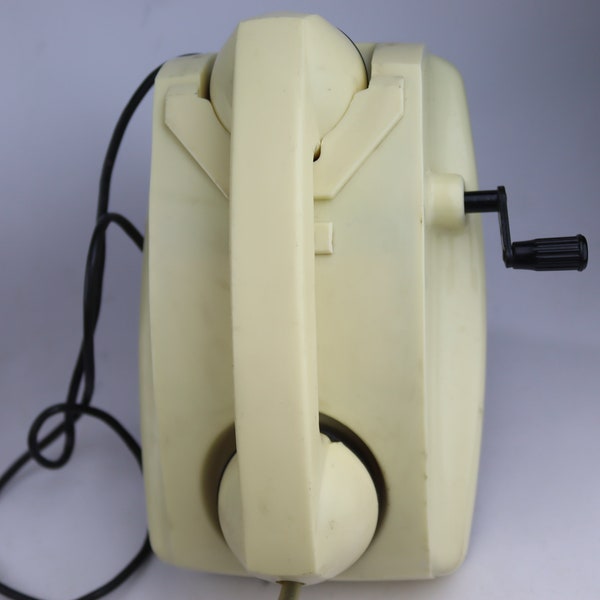 1974 Rare Soviet wall phone. Vintage telephone. Rotary Dial Phone. beige intercom phone. director phone. communist party worker phone