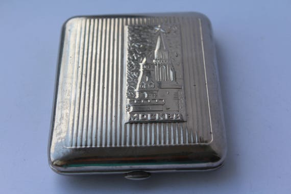 Soviet cigarette case. Metal vintage cigarette ca… - image 2