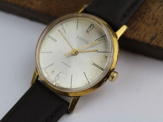 Vintage watch, soviet watch, gold plated, mens wr… - image 6