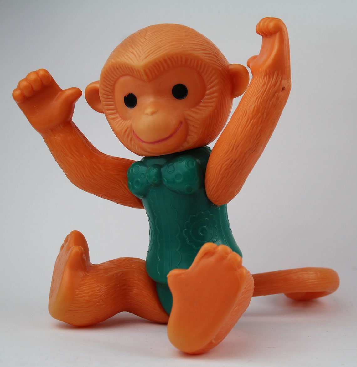 Rare Soviet plastic monkey. Soviet Toy. Vintage Toy. Soviet Etsy